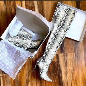 Steve Madden Dominique snakeskin thigh high boots!